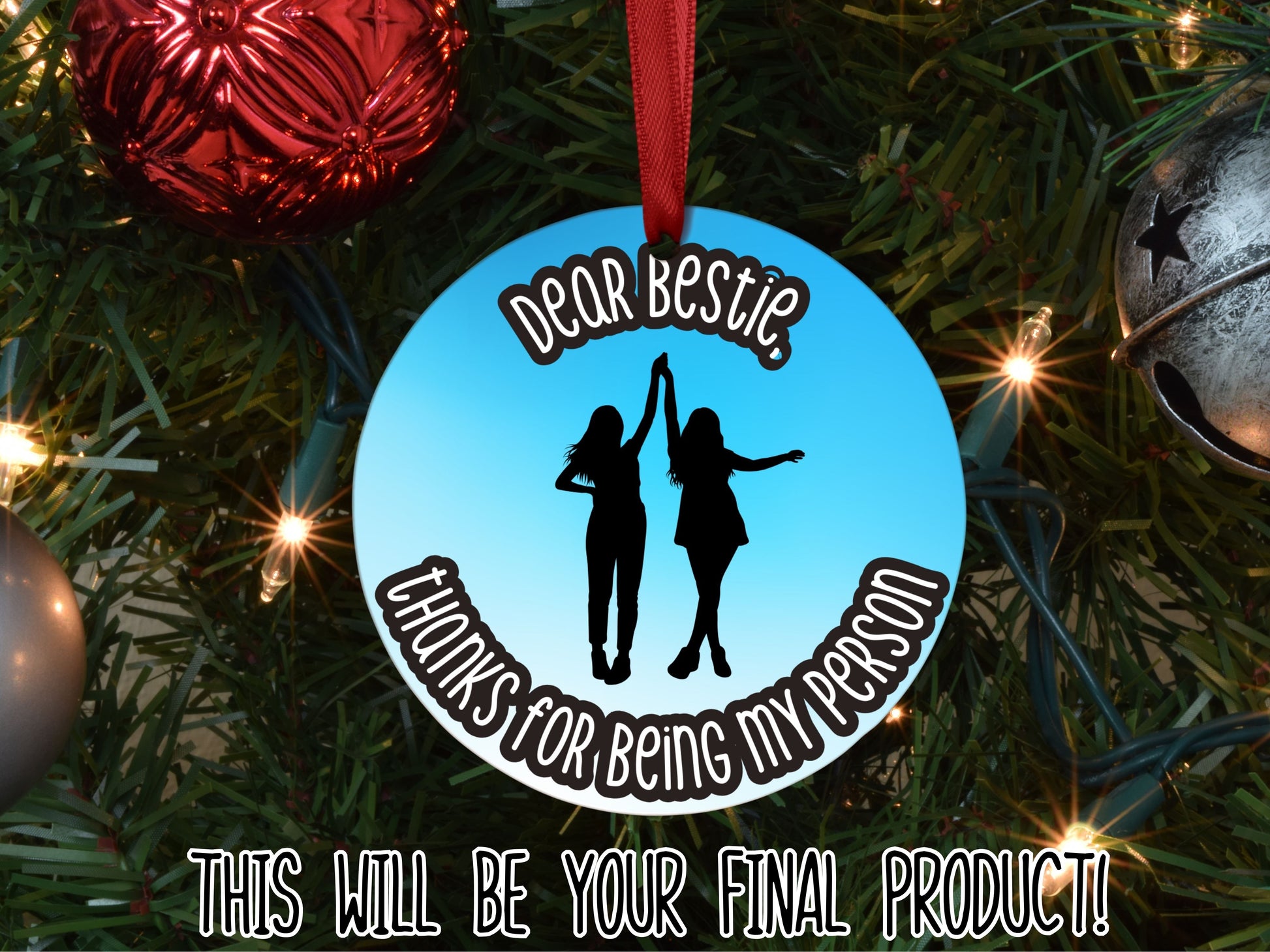 DIY Sublimation Ornament kit - Bestfriend Design - Designs by Tangsley