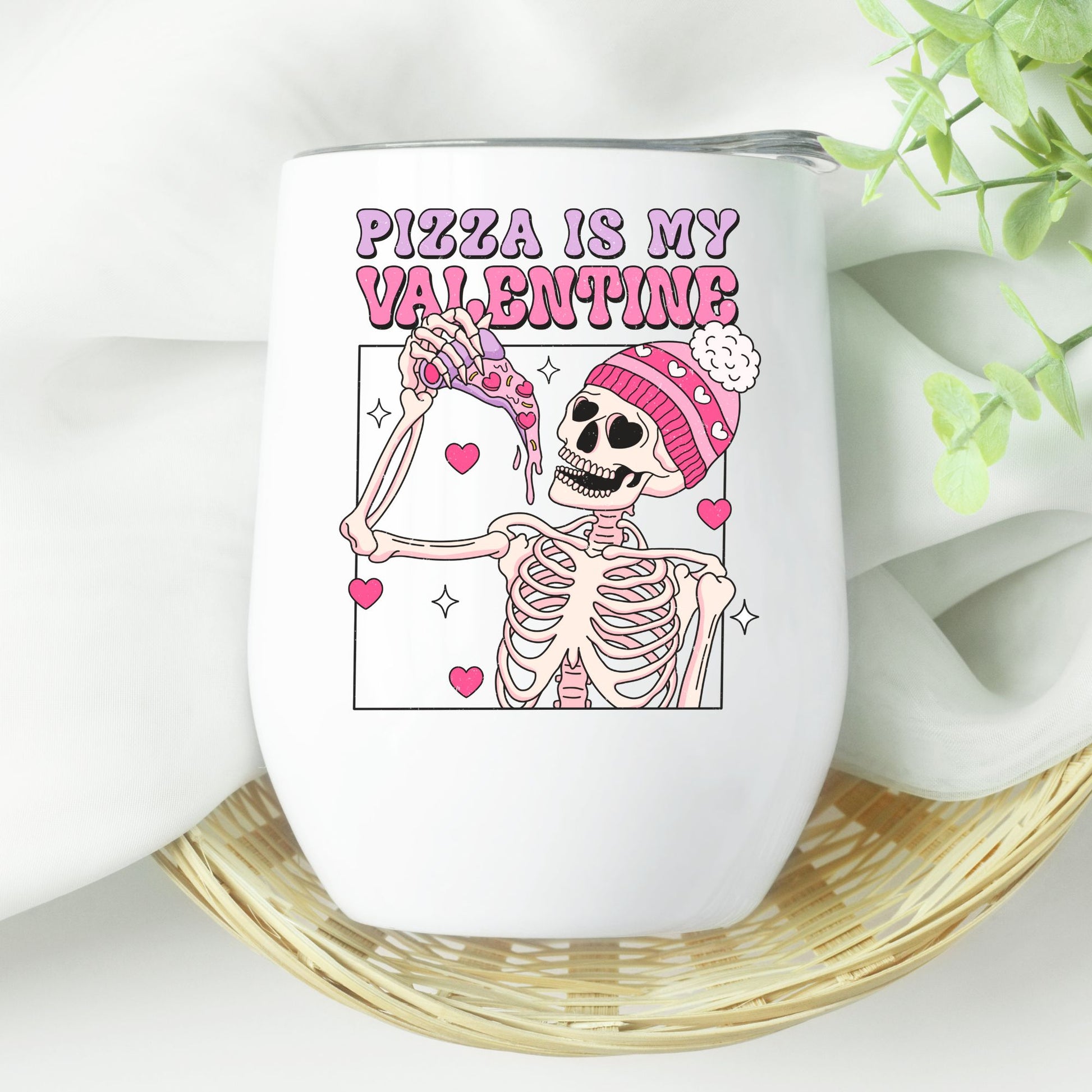 Pizza is my Valentine wine tumbler - Designs by Tangsley