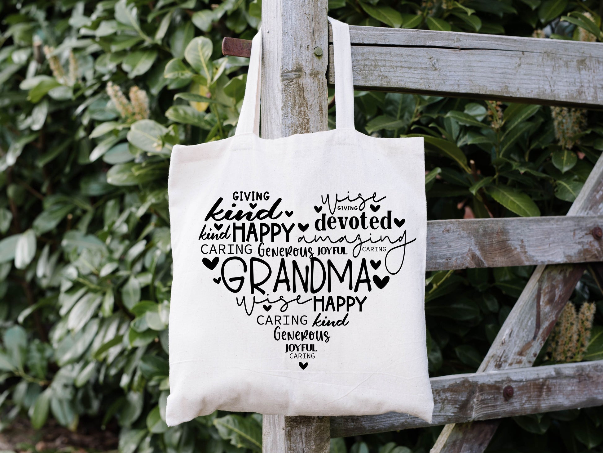 Grandma tote bag canvas tote bag - Designs by Tangsley