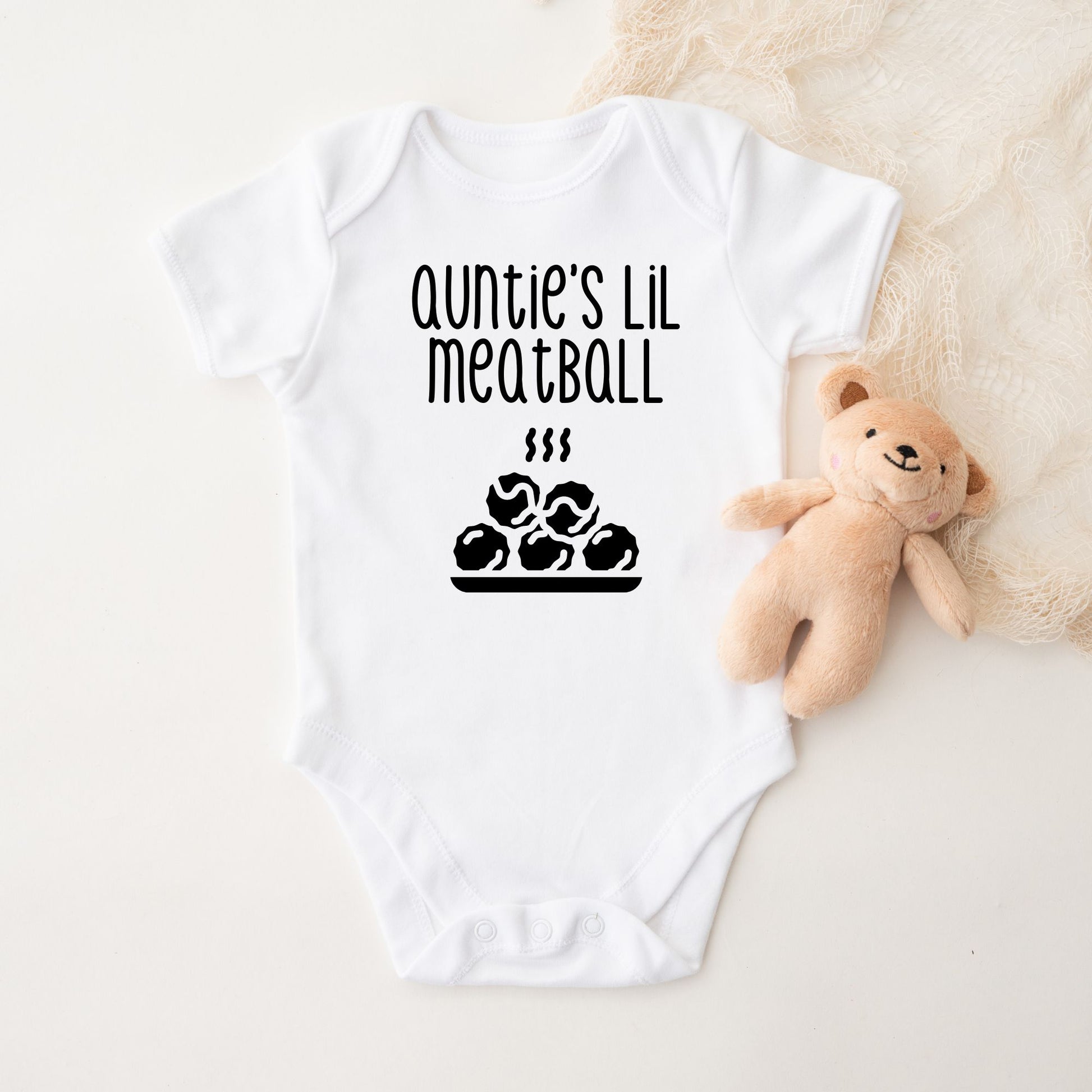 Auntie's Lil Meatball bodysuit for babies - Designs by Tangsley