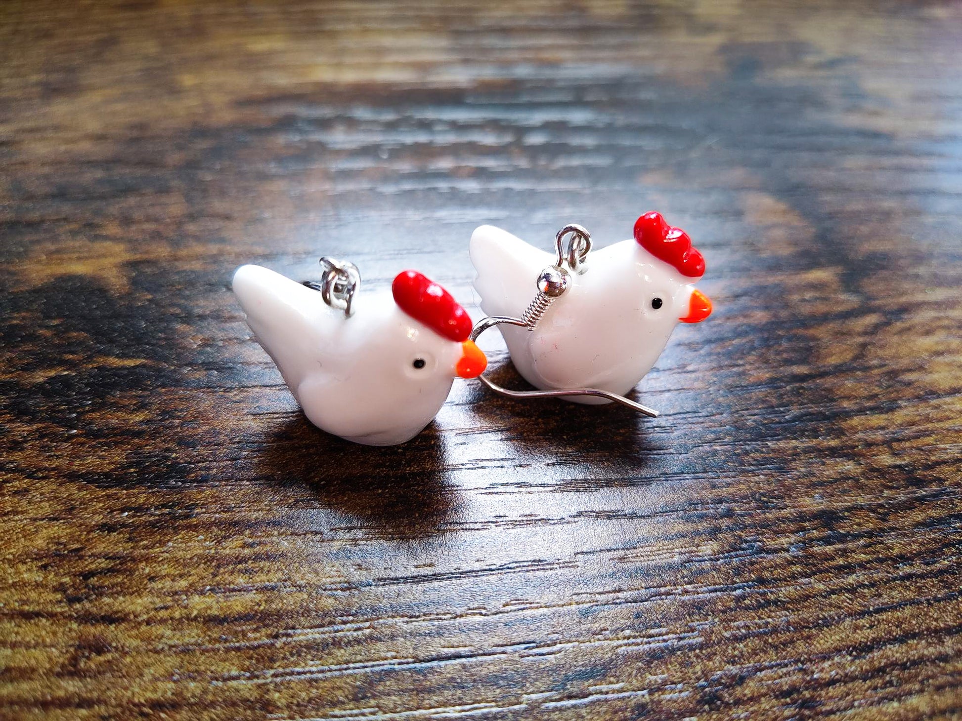 Chicken earrings - Designs by Tangsley