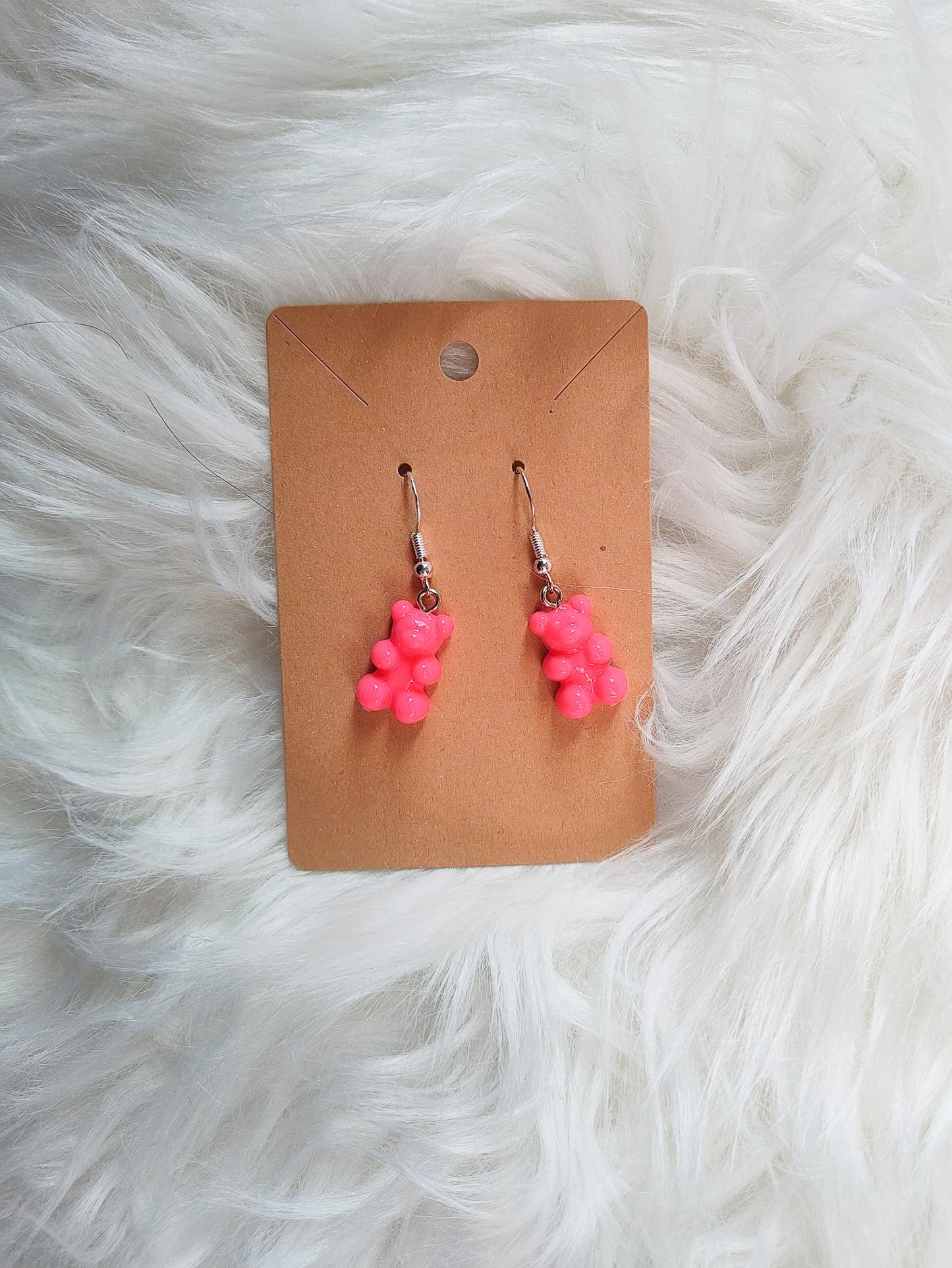 Pink gummy bear earrings