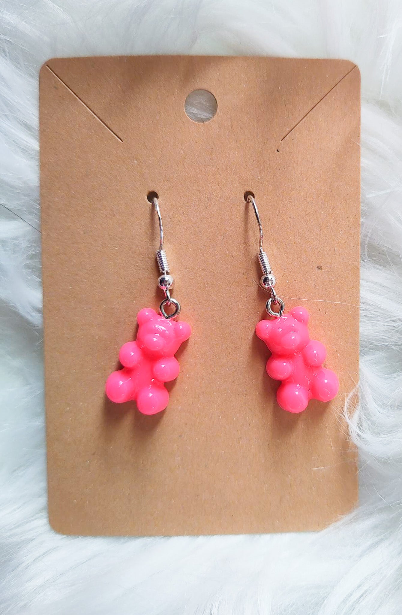 Pink gummy bear earrings