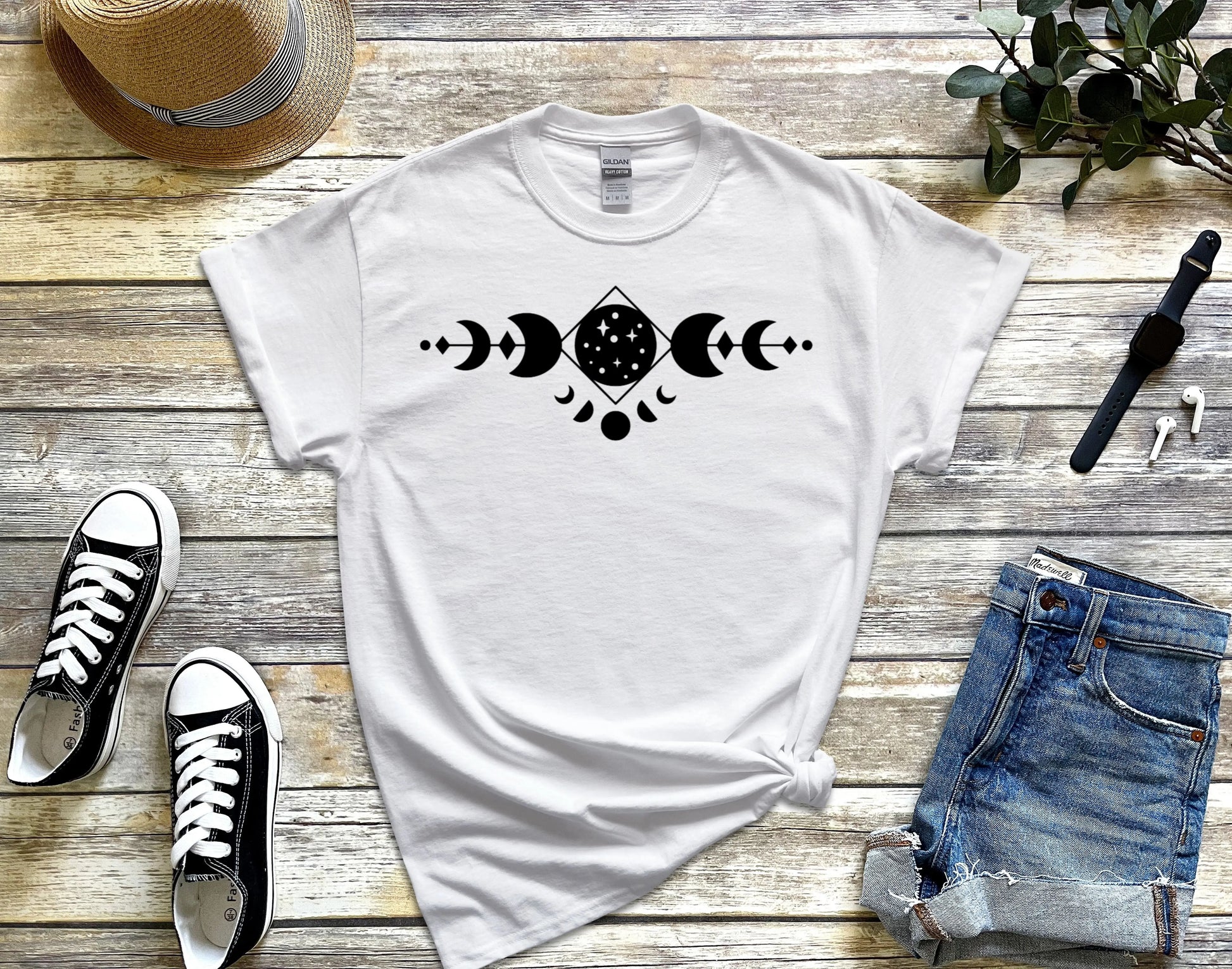 Moon phase unisex t-shirt - Designs by Tangsley