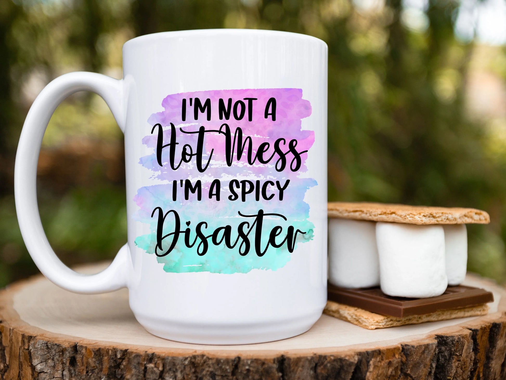 I'm not a hot mess I'm a spicy disaster coffee mug - Designs by Tangsley