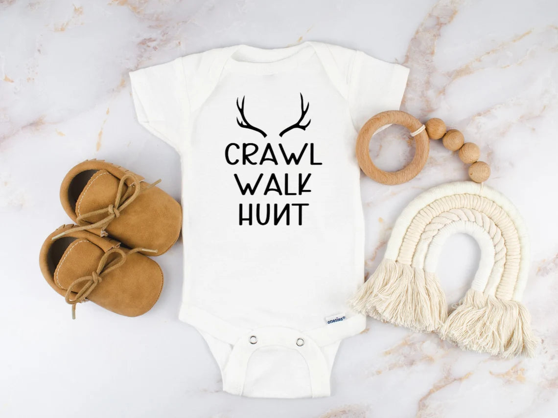 Crawl walk hunt bodysuit - Designs by Tangsley