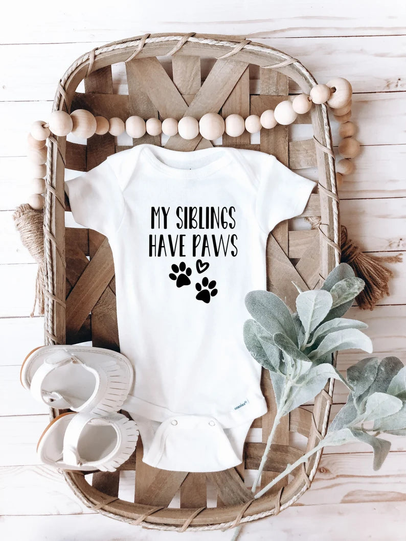 My siblings have paws infant bodysuit - Designs by Tangsley