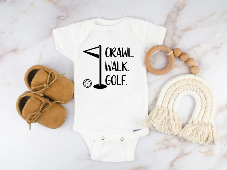 Crawl Walk Golf bodysuit - Designs by Tangsley
