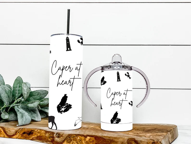Caper at heart adult and baby tumbler set (Also available separately) - Designs by Tangsley