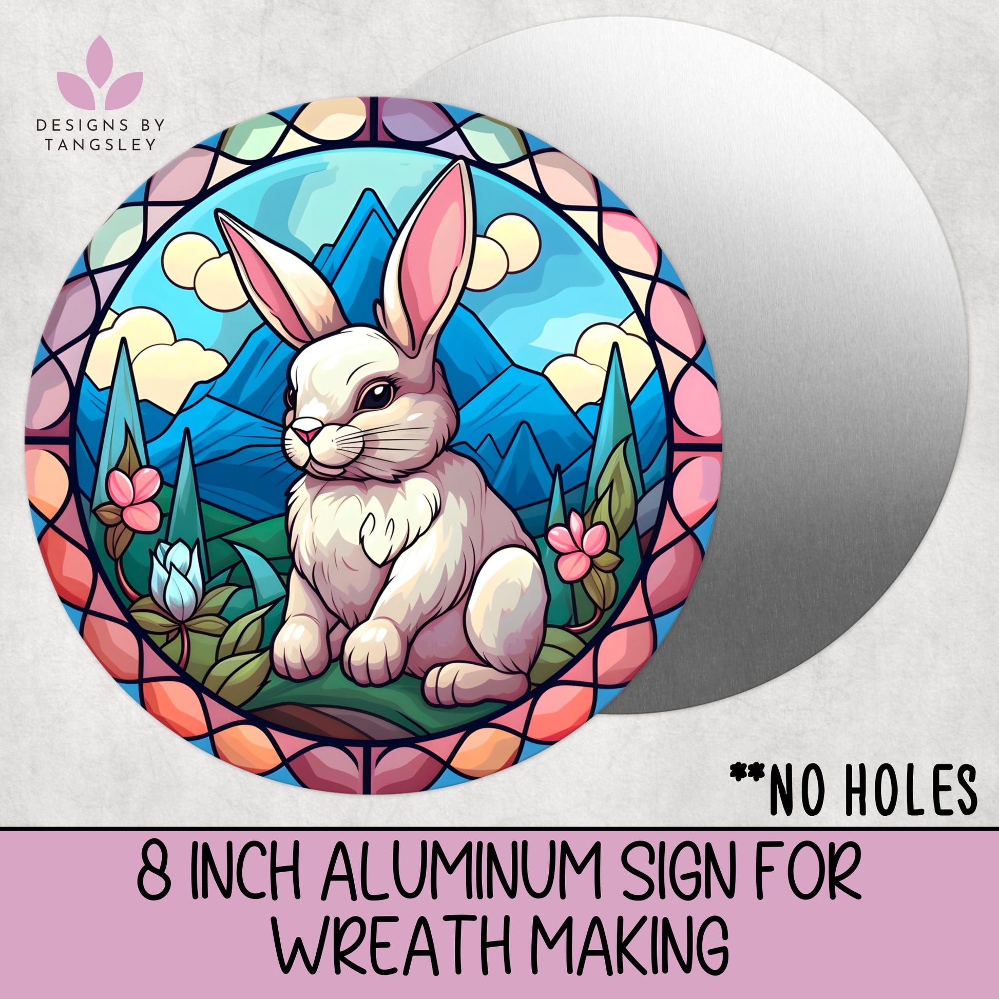 8" Aluminum Easter Bunny Sign for Wreath makers - Designs by Tangsley
