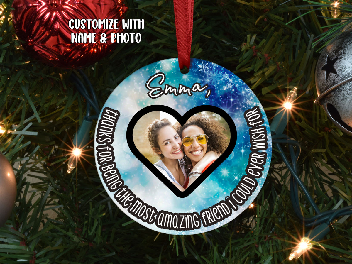 Dear Bestie, Thanks For Being My Person Christmas Ornaments - Designs by Tangsley
