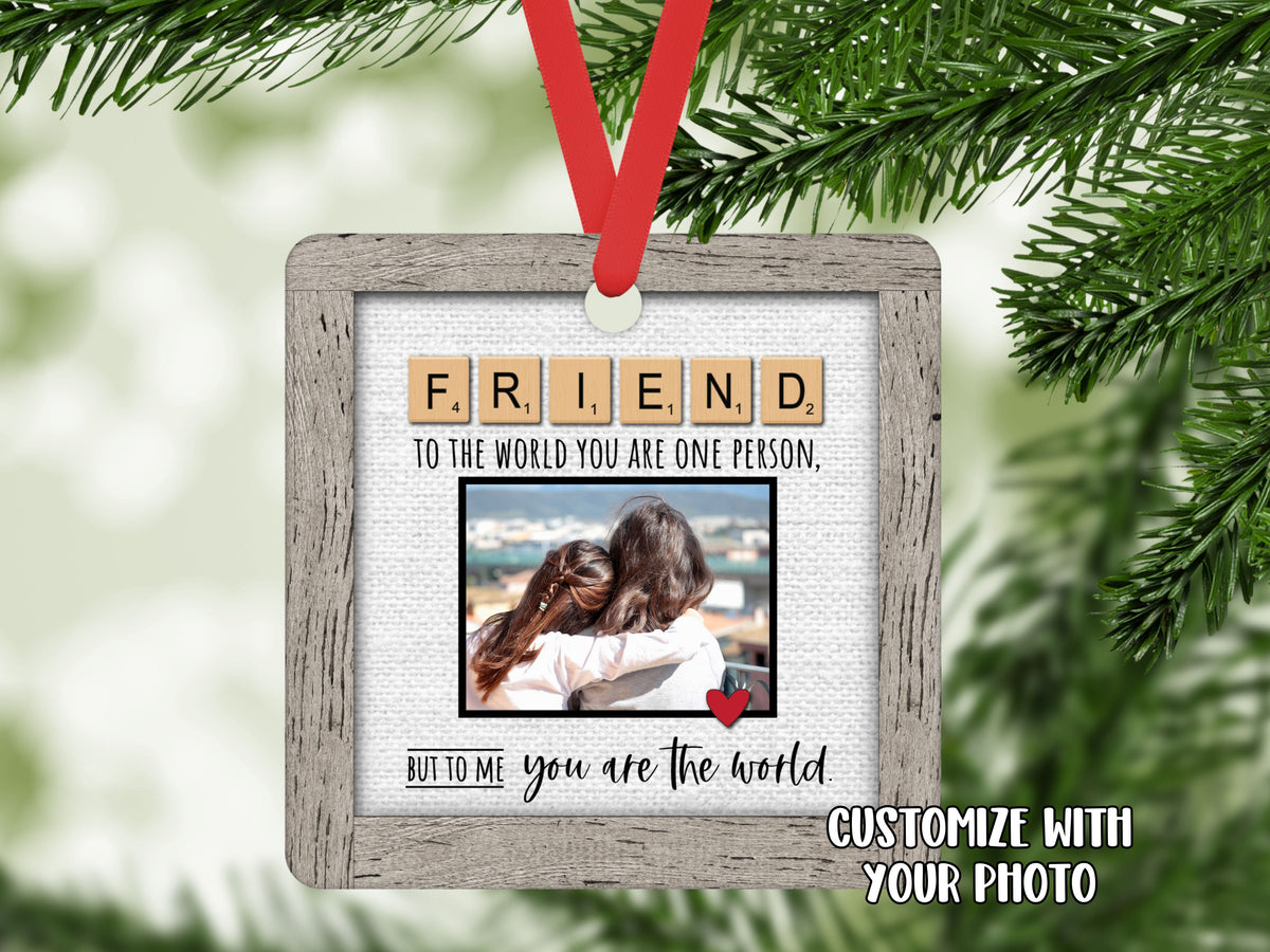 Friend Christmas ornament - ADD YOUR PHOTO - Designs by Tangsley