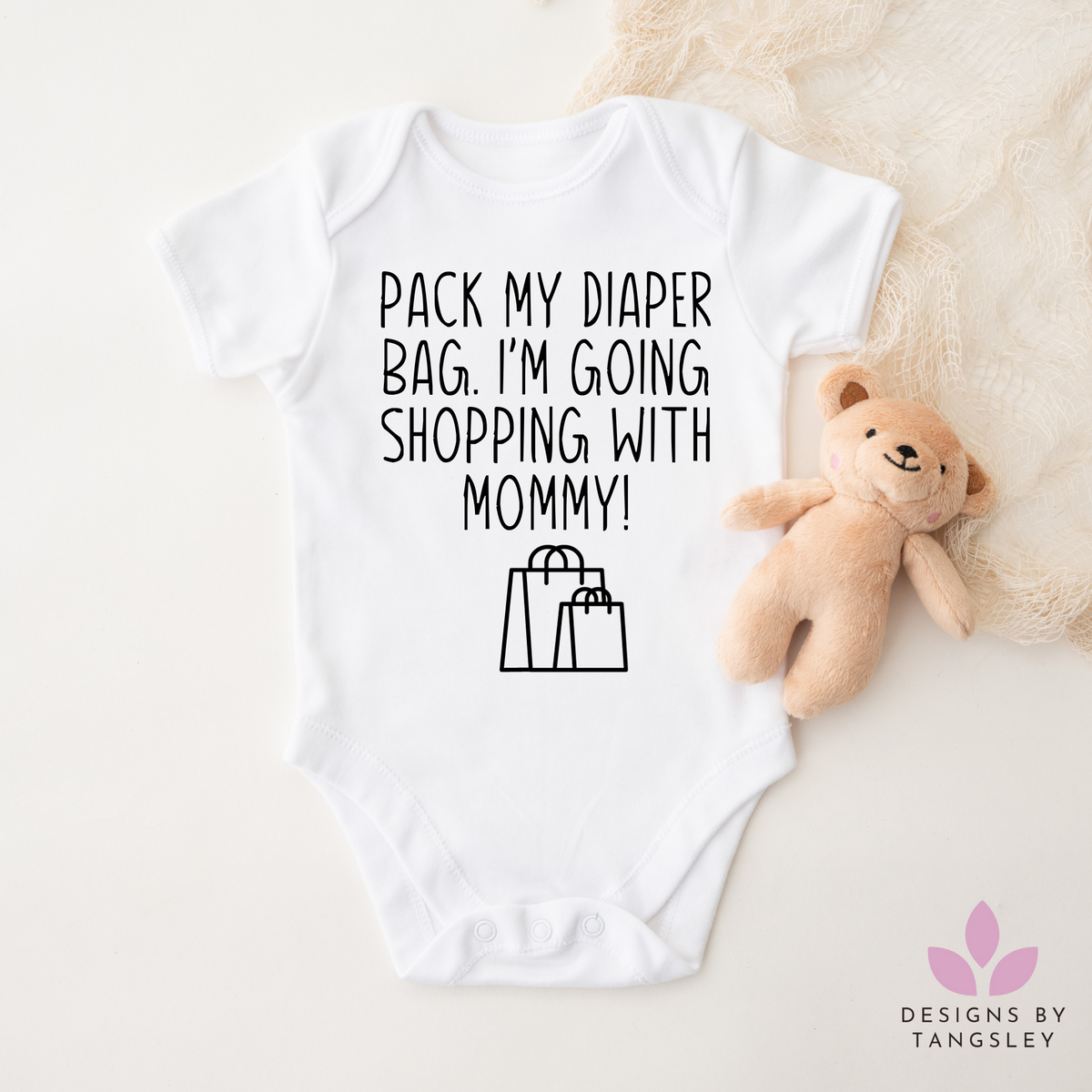 Pack my diaper bag I'm going shopping with mommy bodysuit for babies - Designs by Tangsley