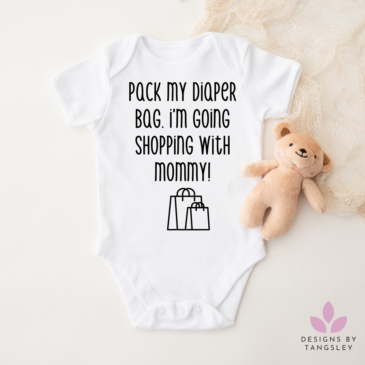 Pack my diaper bag I'm going shopping with mommy bodysuit for infants - Designs by Tangsley
