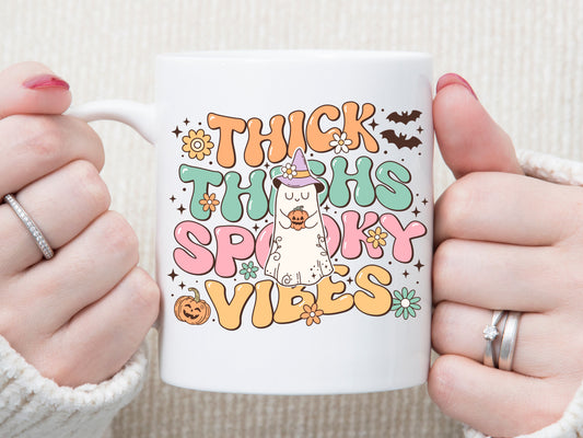Thick thighs and spooky vibes coffee mugs