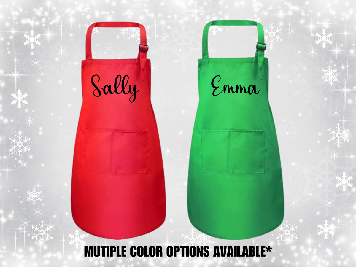 Personalized aprons for kids - Cursive - Designs by Tangsley