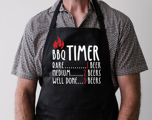 BBQ timer beer apron for adults