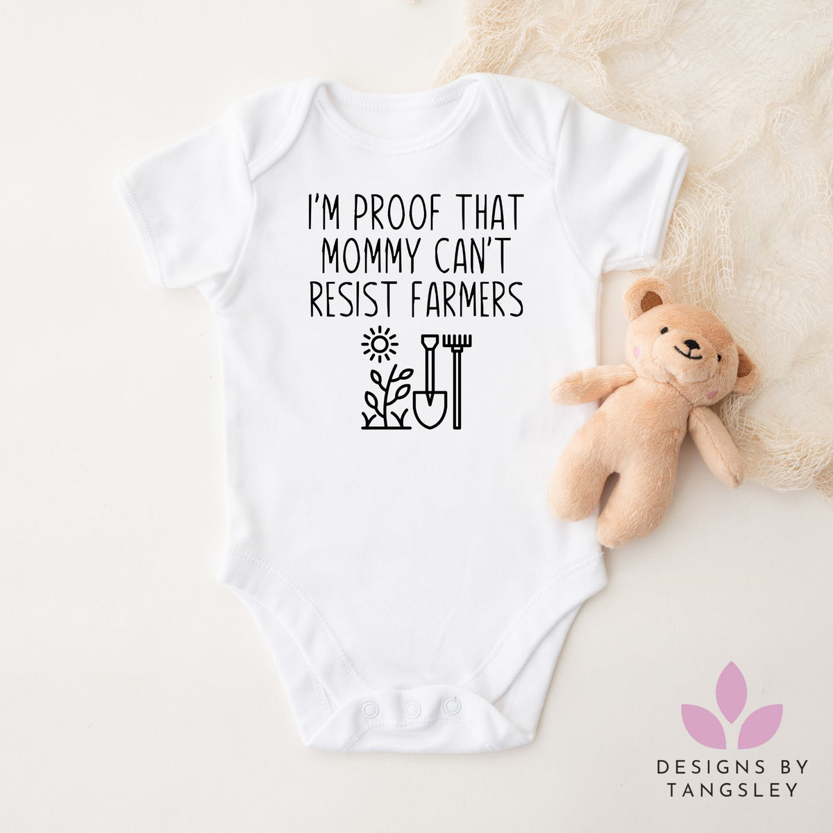 I'm proof that mommy can't resist Farmers - Baby Bodysuit - Designs by Tangsley