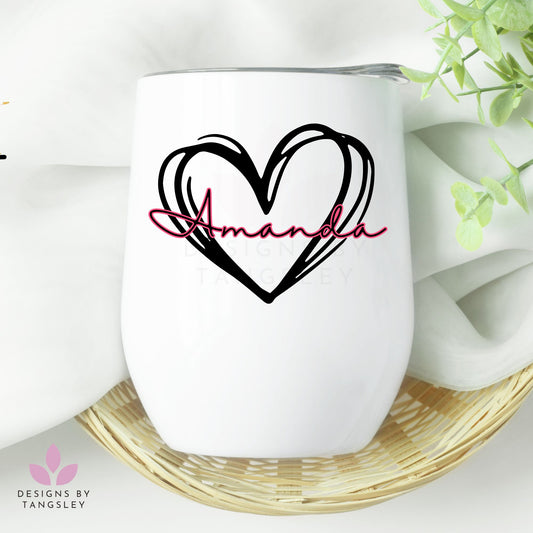 Personalized Valentine's Day 12oz Wine Tumbler