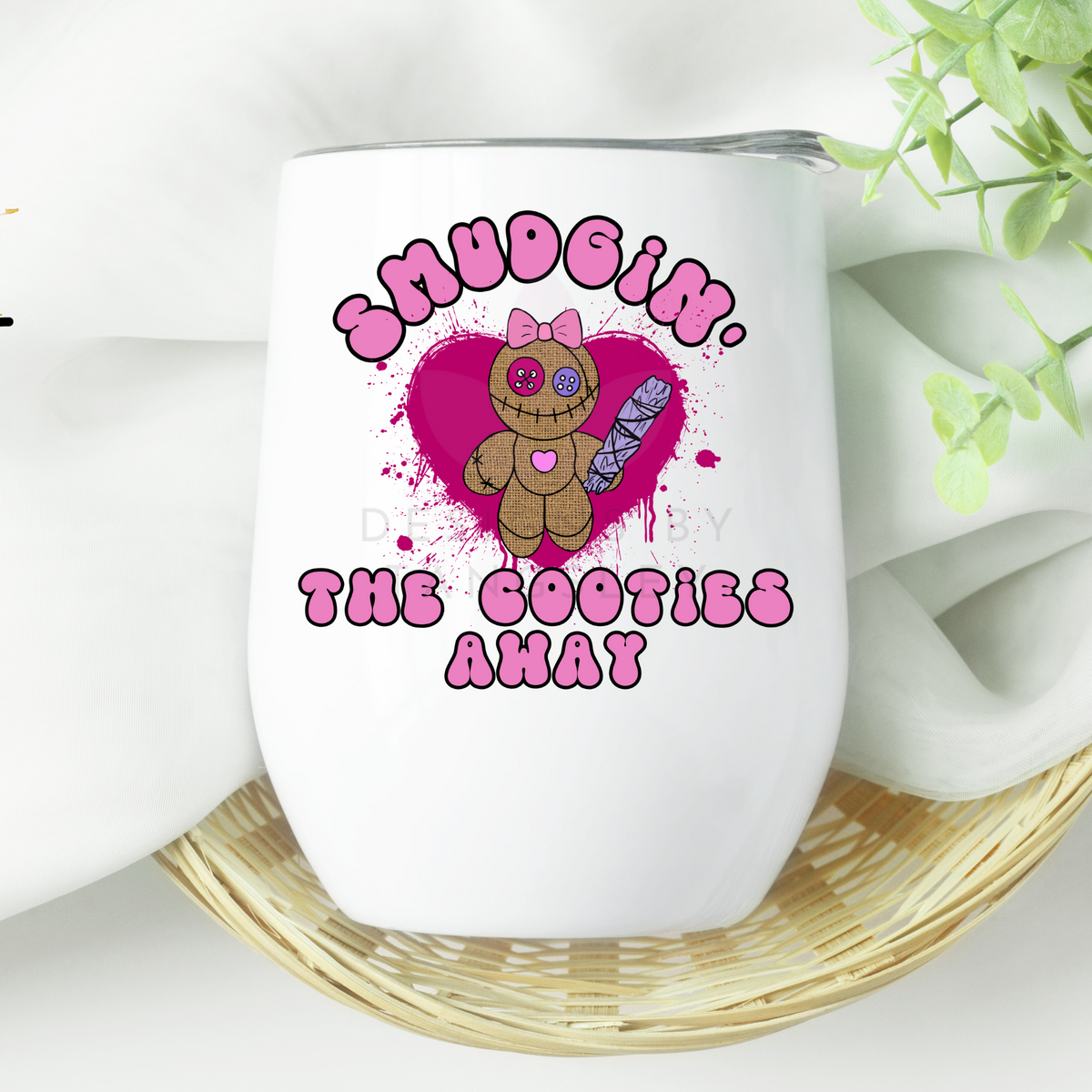 Smudging the cooties away Funny wine tumbler - Designs by Tangsley