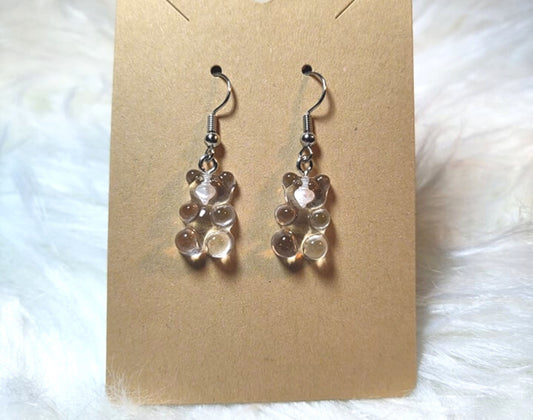 Clear gummy bear earrings