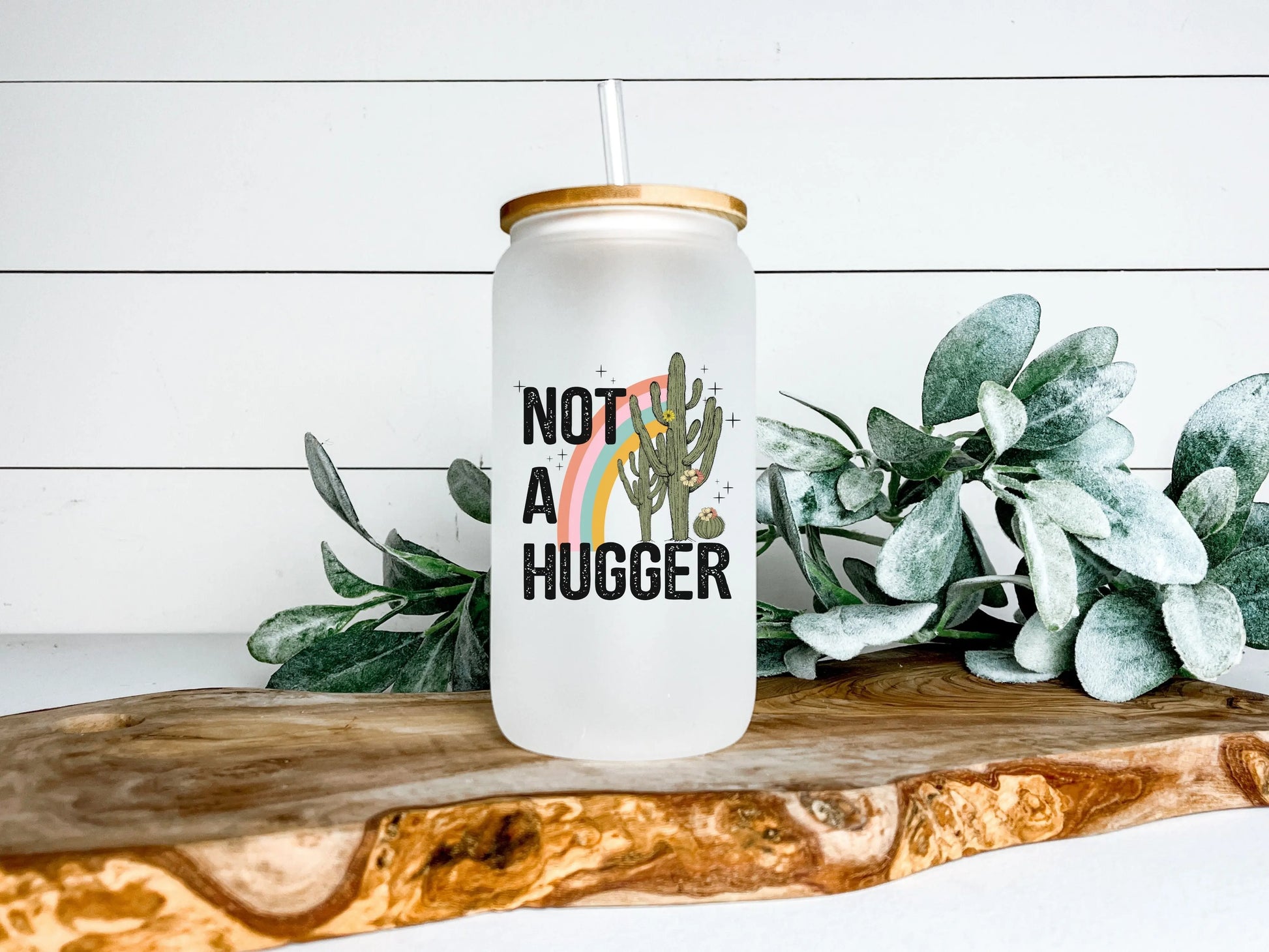 Not a hugger frosted glass beer can tumbler - Designs by Tangsley