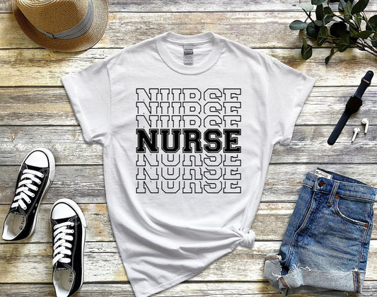 Nurse stacked t-shirt