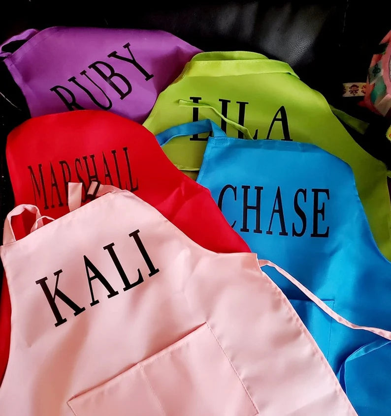 Personalized kid aprons - Designs by Tangsley