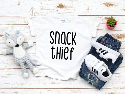 Snack thief kid t-shirt