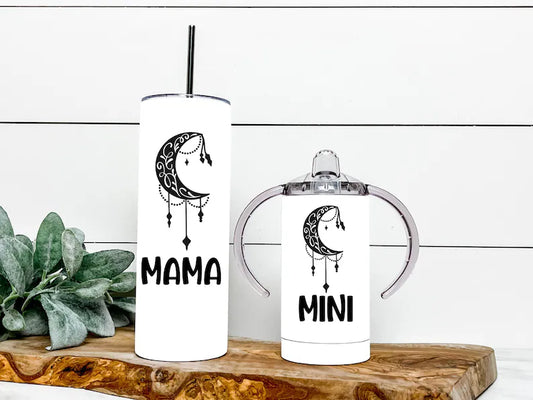 Mama and mini celestial moon tumbler set (Also available separately)