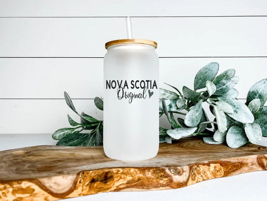Nova Scotia Original frosted glass beer can glass