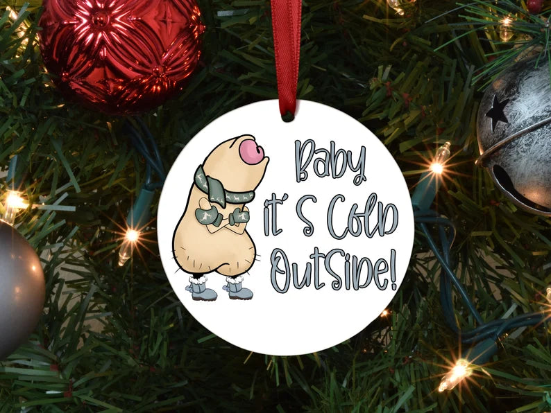 Baby it's cold outside penis Christmas ornament for adults