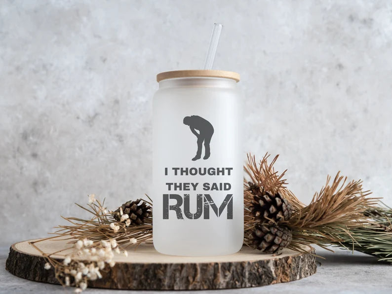 I thought they said rum frosted glass beer can glass - Designs by Tangsley