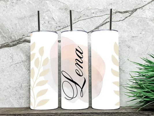 Personalized minimalist tumbler with name